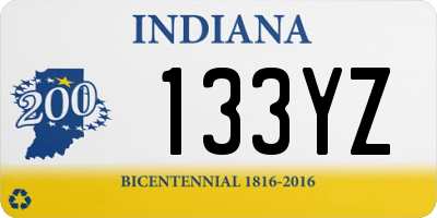 IN license plate 133YZ