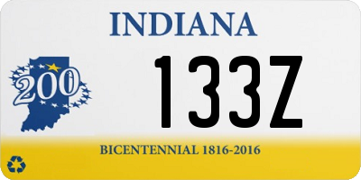 IN license plate 133Z