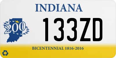 IN license plate 133ZD