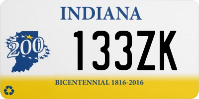 IN license plate 133ZK