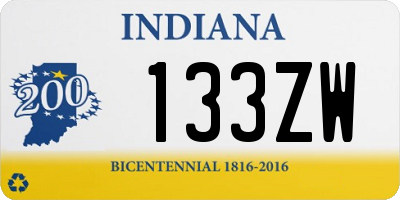 IN license plate 133ZW