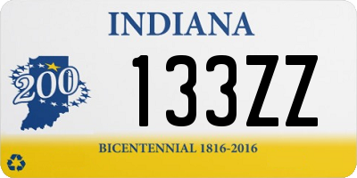 IN license plate 133ZZ