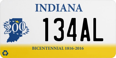 IN license plate 134AL