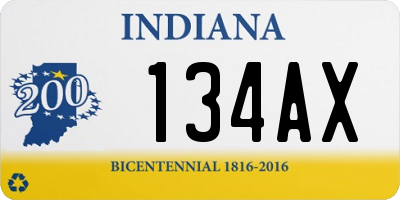 IN license plate 134AX