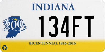 IN license plate 134FT