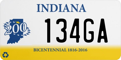 IN license plate 134GA