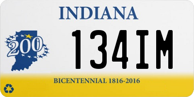 IN license plate 134IM