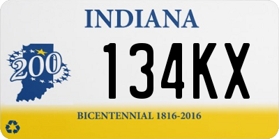 IN license plate 134KX