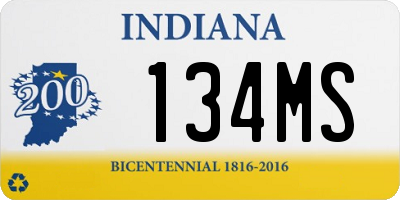 IN license plate 134MS