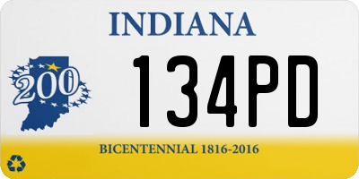 IN license plate 134PD