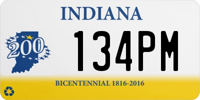 IN license plate 134PM