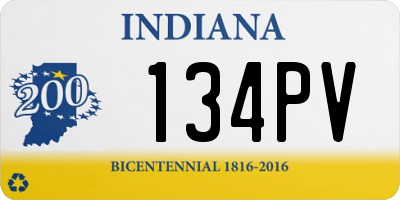 IN license plate 134PV