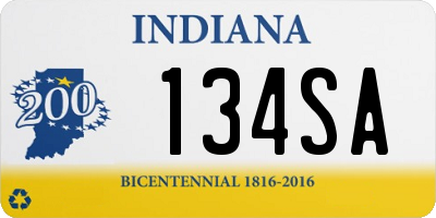 IN license plate 134SA