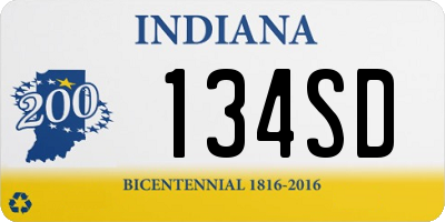 IN license plate 134SD