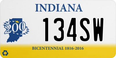 IN license plate 134SW