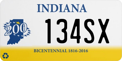 IN license plate 134SX