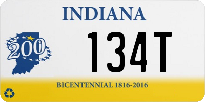 IN license plate 134T