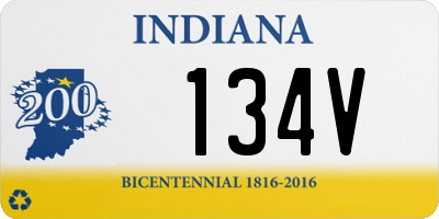 IN license plate 134V