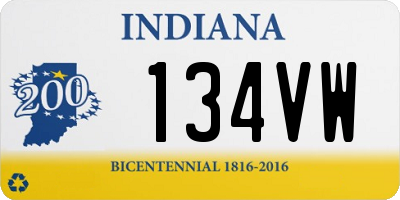 IN license plate 134VW