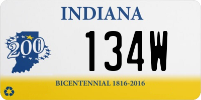 IN license plate 134W