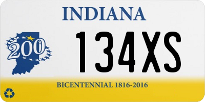 IN license plate 134XS