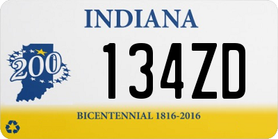 IN license plate 134ZD