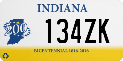 IN license plate 134ZK