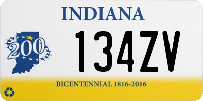 IN license plate 134ZV