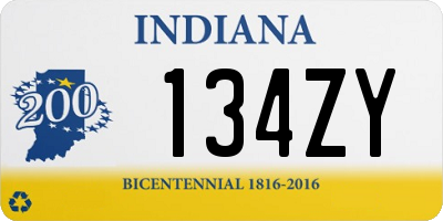 IN license plate 134ZY