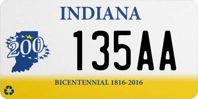 IN license plate 135AA