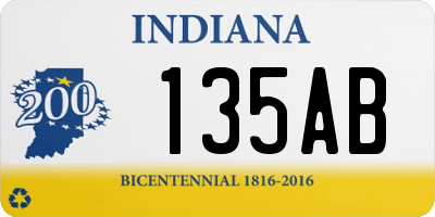 IN license plate 135AB