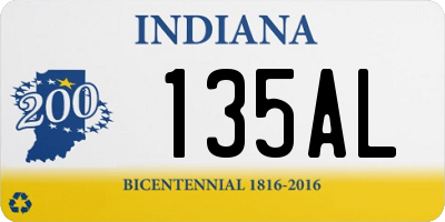 IN license plate 135AL