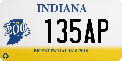 IN license plate 135AP