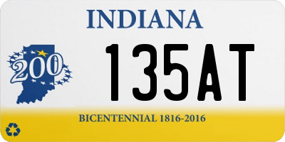 IN license plate 135AT