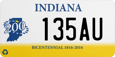 IN license plate 135AU