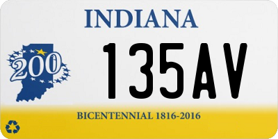 IN license plate 135AV