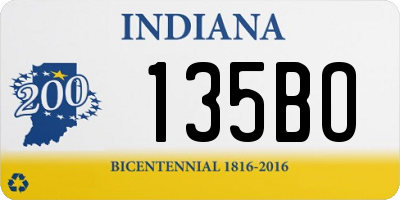 IN license plate 135BO