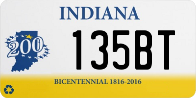 IN license plate 135BT