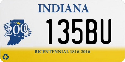 IN license plate 135BU