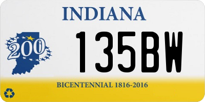 IN license plate 135BW