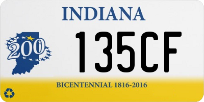 IN license plate 135CF