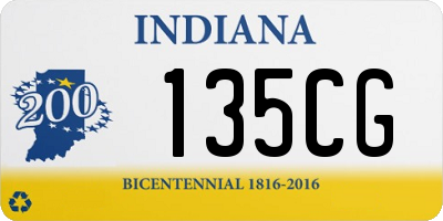 IN license plate 135CG