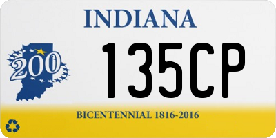 IN license plate 135CP