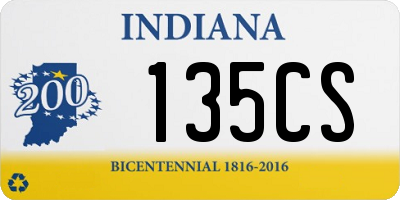 IN license plate 135CS