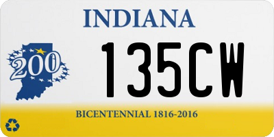 IN license plate 135CW