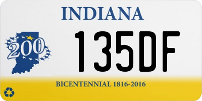IN license plate 135DF