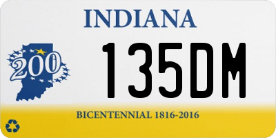 IN license plate 135DM