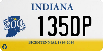 IN license plate 135DP