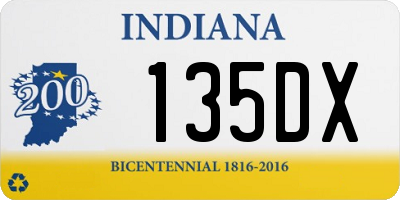 IN license plate 135DX
