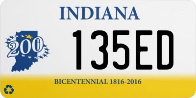 IN license plate 135ED